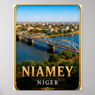 Niamey Niger-rivier en Sahel-schoonheid Poster