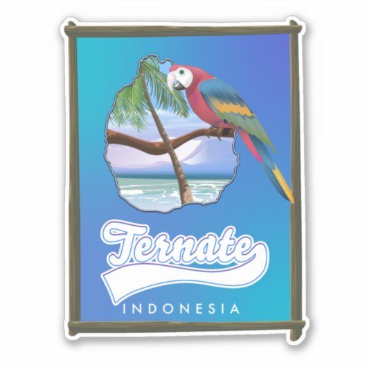 Nias Island Indonesia reiskaart Sticker (Voorkant)