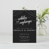 Nibbles Nightcaps Fab Engagement Party Uitnodiging (Staand voorkant)