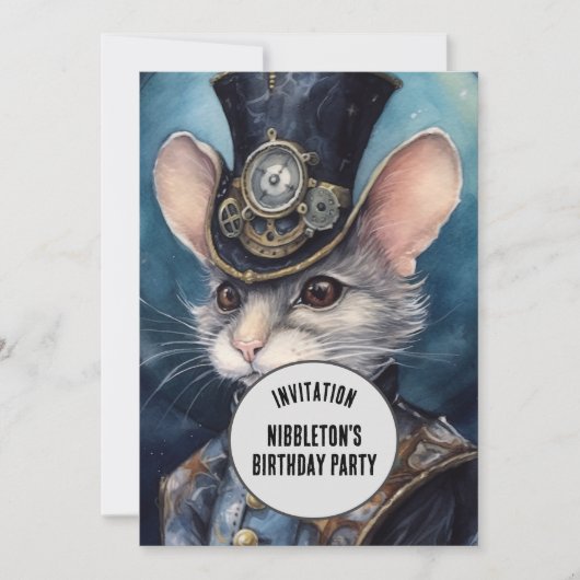 Nibbleton Steampunk Dier aangepaste naam Kaart (Voorkant)