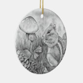 Nibbling Squirrel Keramisch Ornament (Rechts)
