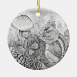 Nibbling Squirrel Keramisch Ornament