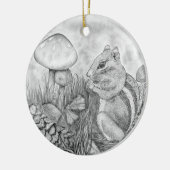Nibbling Squirrel Keramisch Ornament (Links)