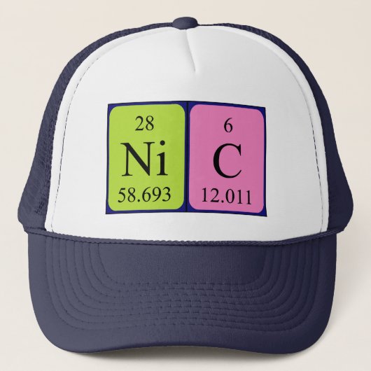 Nic nom de table périodique casquette (Devant)
