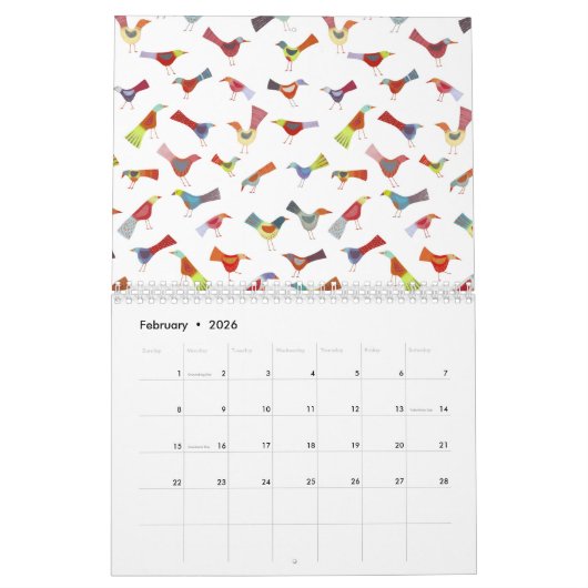 Nic Squirrell Quirky Birds Calendrier (Feb 2026)