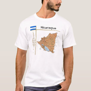 Nicaragua Carte + Indicateur + Titre T-shirt
