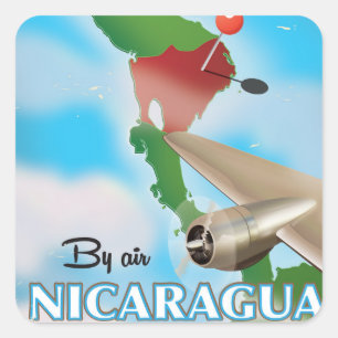 Nicaragua door poster van de vakantie door de luch vierkante sticker