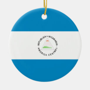Nicaragua Flag Keramisch Ornament