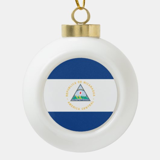 Nicaragua Flag Keramische Bal Ornament (Voorkant)