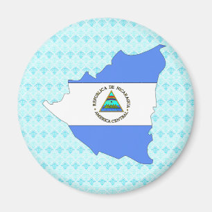 Nicaragua Flag Map van volledige grootte Magneet