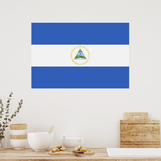 Nicaragua Flag Poster (Keuken)