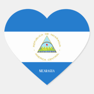 Nicaragua Flag Splendid Patriotic Hart Sticker