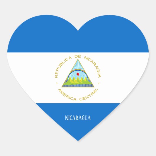 Nicaragua Flag Splendid Patriotic Hart Sticker (Voorkant)