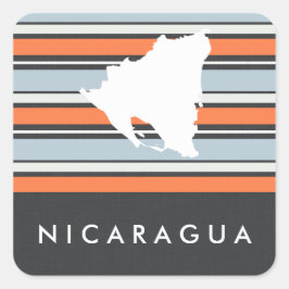 Nicaragua kaart: Moderne strepen Vierkante Sticker