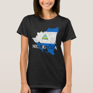 Nicaragua Landkaart Vlag Trots Nicaraguaans Patrio T-shirt