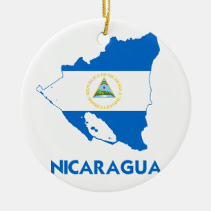 NICARAGUA MAP KERAMISCH ORNAMENT