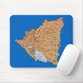 Nicaragua Map Mousepad Muismat (Met muis)