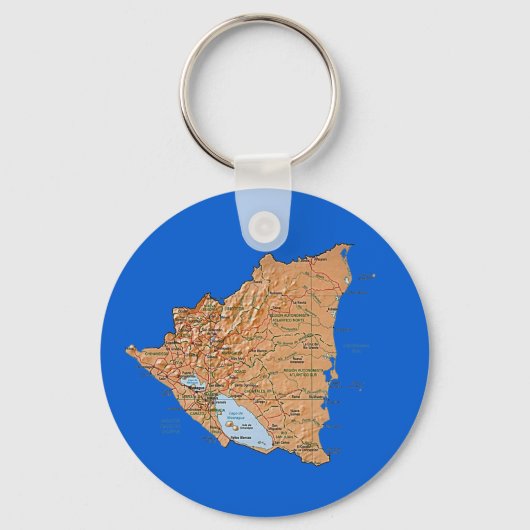 Nicaragua Map Sleutelhanger (Voorkant)