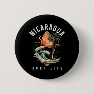 Nicaragua Nica Surfen Vintage Surfsport Surfer Ronde Button 5,7 Cm