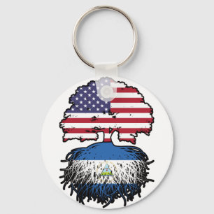 Nicaragua Nicaraguan American USA Tree Roots Flag Sleutelhanger