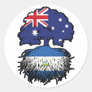 Nicaragua Nicaraguan Australian Australia Tree Ronde Sticker