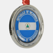 Nicaragua Round Emblem Metalen Ornament (Rechts)