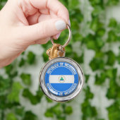 Nicaragua Round Emblem Sleutelhanger (Hand)