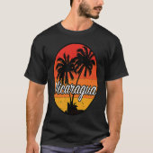 Nicaragua Sunset Palm Beach Souvenir T-shirt (Voorkant)