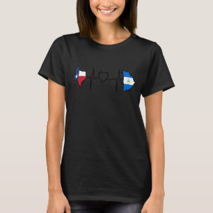 Nicaragua Texas Heartbeat Texaanse vlag Nicaraguaa T-shirt