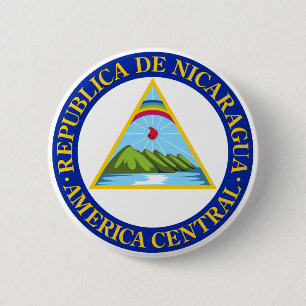 NICARAGUA - vlag/embleem/wapen/symbool Ronde Button 5,7 Cm