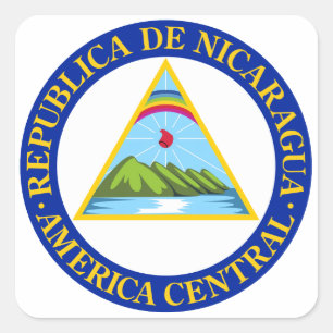 NICARAGUA - vlag/embleem/wapen/symbool Vierkante Sticker