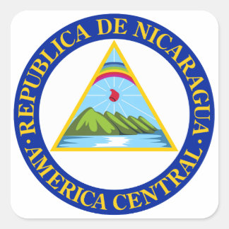 NICARAGUA - vlag/embleem/wapen/symbool Vierkante Sticker