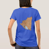 Nicaragua Vlag en Kaart dk T-shirt (Achterkant)