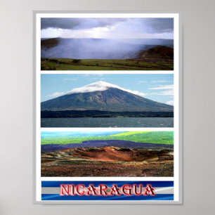 Nicaragua - Volcán - Mosaic - Poster