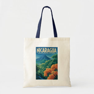 Nicaragua Vulkan Illustratie Reis Kunst Vintage Tote Bag