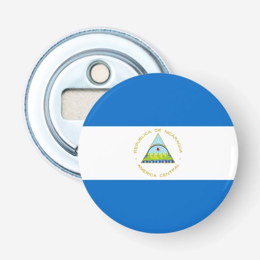 Nicaraguaanse vlag button flesopener (Voorkant)