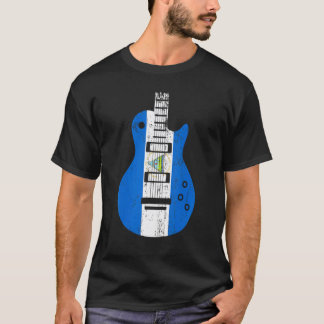 Nicaraguaanse Vlag Gitaar Vintage Muzikant T-shirt