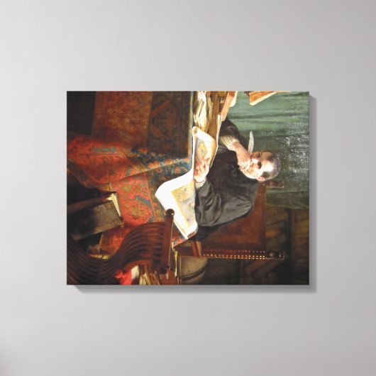 Niccolò Machiavelli in zijn studie van Stephano Us Canvas Afdruk (Voorkant)