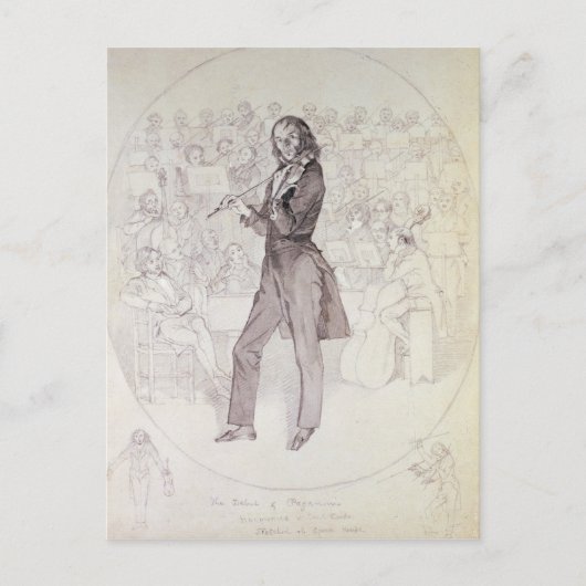 Niccolo Paganini, violist Briefkaart (Voorkant)