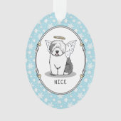 Nice Angel Old English Sheepdog (grijs 1) - Cute Ornament (voorkant)