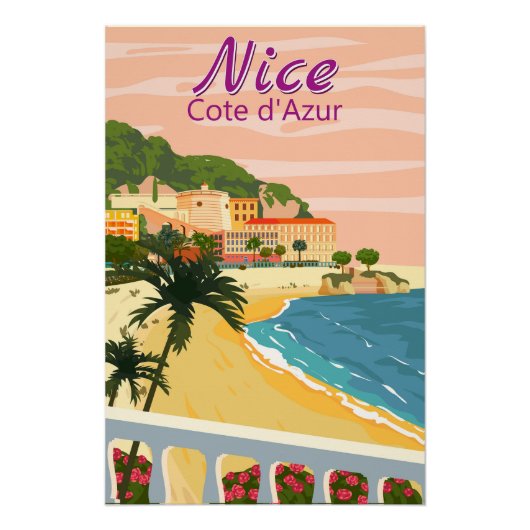 Nice Côte d'Azur affiche vintage (Devant)
