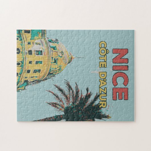 Nice Côte d'Azur Negresco illustratie Frankrijk Legpuzzel (Horizontaal)