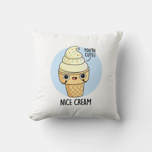 Nice Cream Funny Ice Cream Pun Kussen (Voorkant)