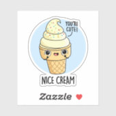 Nice Cream Funny Ice Cream Pun Sticker (Vel)