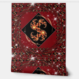 "Nice Day" Luxury Wallpaper: Red Swirl Fractal Ene Behang