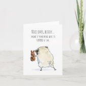 Nice Ears drôle carlin Pâques carte (Devant)