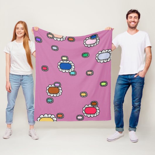 nice flowers fleece deken (In situ)