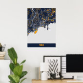 Nice - France Bluefresh City Map Poster (Thuiskantoor)