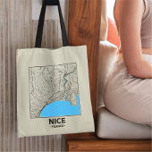 Nice, France City Map Tote Bag