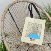 Nice, France City Map Tote Bag